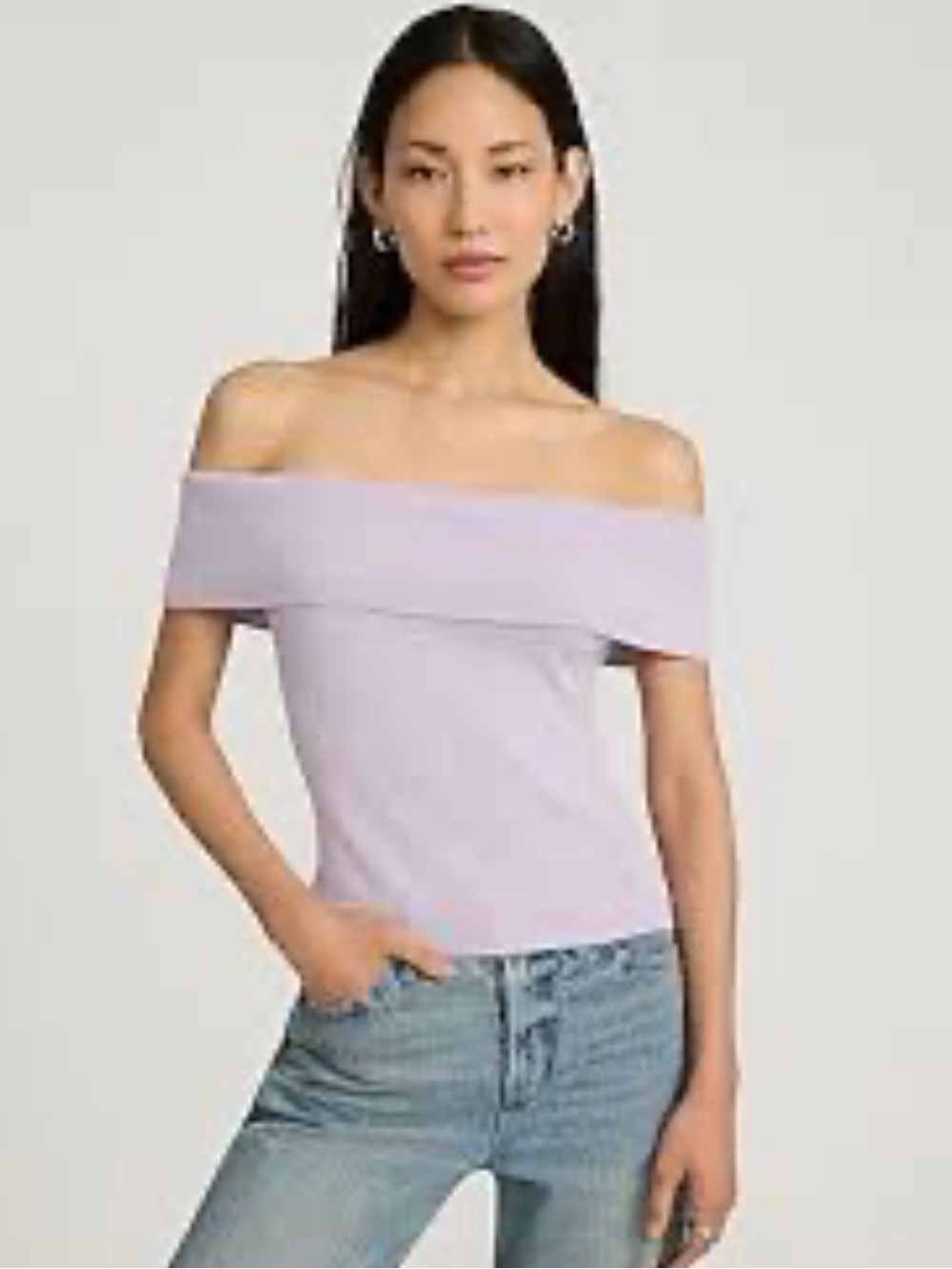 Express NWT Off-Shoulder Lavender Knit Sweater Top -Sz S